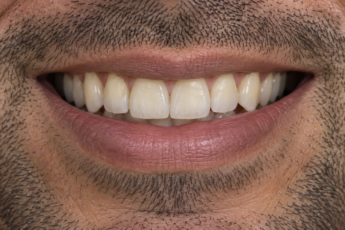 Sonrisa de un hombre adulto